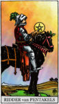 Tarotkaart Pentakels Ridder - altijd geduldig