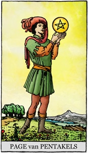 Gratis Tarot Pentakels-Schildknaap