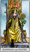 tarotkaart staven koningin klein