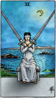 tarotkaart zwaarden 2 klein