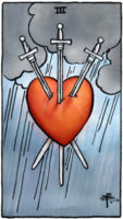 tarotkaart zwaarden 3 klein