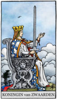 tarotkaart zwaarden koningin klein