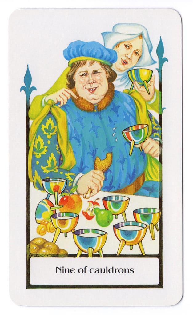 Ketels (Kelken) Negen uit de Old Path Tarot