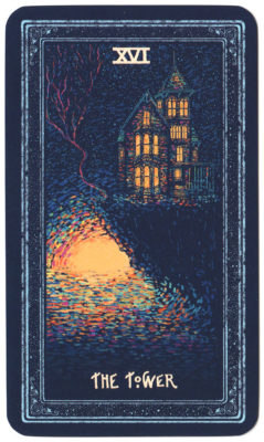 Tarotkaart De Toren, prisma visions tarot