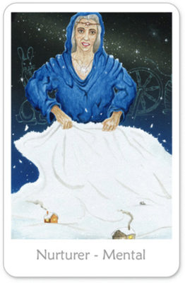 Winterse tarot Zwaarden Koningin