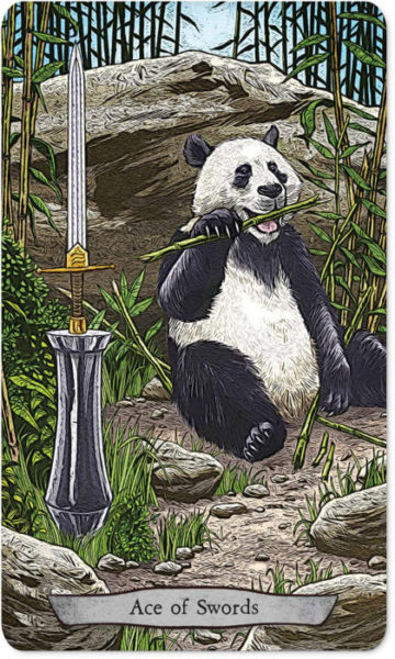 zwaarden aas panda animal totem tarot